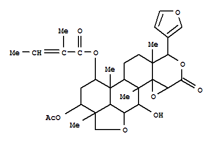 2-Butenoicacid, 2-methyl-,8-(acetyloxy)-3-(3-furanyl)tetradecahydro-11-hydroxy-3a,5b,8a,11a-tetramethyl-1-oxo-3H-furo[4',3',2':8,9]phenanthro[2,1-c]oxireno[d]pyran-6-ylester, [3S-[3a,3aa,5aa,5bb,6a(E),8a,8ab,10ab,10ba,11a,11ab,11bS*,12aa]]-