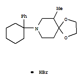 6-methyl-8-(1-phenylcyclohexyl)-1,4-dioxa-8-azoniaspiro[4.5]decane bromide