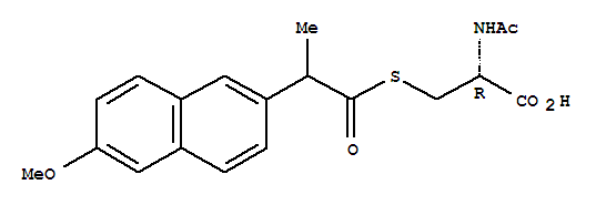 L-Cysteine, N-acetyl-,6-methoxy-a-methyl-2-naphthaleneacetate(ester) (9CI)