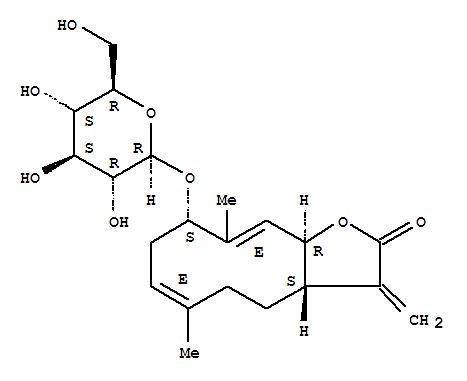 Cyclodeca[b]furan-2(3H)-one,9-(b-D-glucopyranosyloxy)-3a,4,5,8,9,11a-hexahydro-6,10-dimethyl-3-methylene-,[3aS-(3aR*,6E,9R*,10E,11aS*)]-