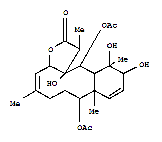 Benzo[4,5]cyclodeca[1,2-b]furan-2(1H)-one,8,13-bis(acetyloxy)-3a,6,7,8,8a,11,12,12a,13,13a-decahydro-11,12,13a-trihydroxy-1,5,8a,12-tetramethyl-,[1R-(1R*,3aS*,4Z,8S*,8aS*,11R*,12S*,12aS*,13R*,13aS*)]-