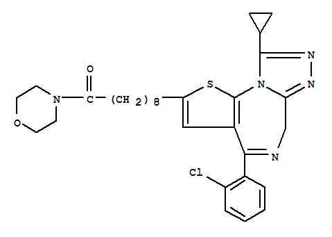 Morpholine, 4-(9-(4-(2-chlorophenyl)-9-cyclopropyl-6H-thieno(3,2-f)(1,2,4)triazolo(4,3-a)(1,4)diazepin-2-yl)-1-oxononyl)-