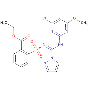 Benzoic acid,2-[[[[(4-chloro-6-methoxy-2-pyrimidinyl)amino]-1H-pyrazol-1-ylmethylene]amino]sulfonyl]-, ethyl ester