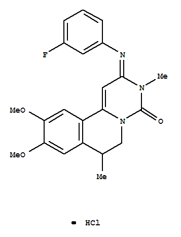 (2E)-2-[(3-fluorophenyl)imino]-9,10-dimethoxy-3,7-dimethyl-2,3,6,7-tetrahydro-4H-pyrimido[6,1-a]isoquinolin-4-one hydrochloride