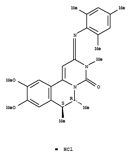 (2E,6R,7S)-9,10-dimethoxy-3,6,7-trimethyl-2-[(2,4,6-trimethylphenyl)imino]-2,3,6,7-tetrahydro-4H-pyrimido[6,1-a]isoquinolin-4-one hydrochloride