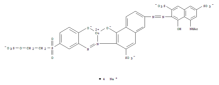 Cuprate(4-),[5-(acetylamino)-4-hydroxy-3-[2-[5-(hydroxy-kO)-6-[2-[2-(hydroxy-kO)-5-[[2-(sulfooxy)ethyl]sulfonyl]phenyl]diazenyl-kN1]-7-sulfo-2-naphthalenyl]diazenyl]-2,7-naphthalenedisulfonato(6-)]-,sodium (1:4)