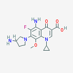 3-Quinolinecarboxylic acid, 5-amino-7-(3-amino-1-pyrrolidinyl)-1-cyclopropyl-6-fluoro-1,4-dihydro-8- methoxy-4-oxo-, dihydrochloride