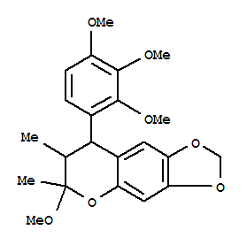 6H-1,3-Dioxolo(4,5-g)(1)benzopyran, 7,8-dihydro-6-methoxy-6,7-dimethyl-8-(2,3,4-trimethoxyphenyl)-
