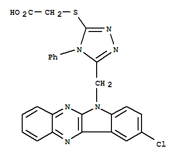 ({5-[(9-chloro-6H-indolo[2,3-b]quinoxalin-6-yl)methyl]-4-phenyl-4H-1,2,4-triazol-3-yl}sulfanyl)acetic acid