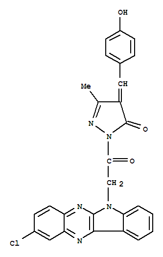 2-[(2-chloro-6H-indolo[2,3-b]quinoxalin-6-yl)acetyl]-5-methyl-4-[(4-oxocyclohexa-2,5-dien-1-ylidene)methyl]-1,2-dihydro-3H-pyrazol-3-one