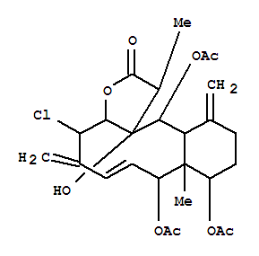 Benzo[4,5]cyclodeca[1,2-b]furan-2(1H)-one,8,9,13-tris(acetyloxy)-4-chloro-3a,4,5,8,8a,9,10,11,12,12a,13,13a-dodecahydro-13a-hydroxy-1,8a-dimethyl-5,12-bis(methylene)-,(1R*,3aR*,4S*,6E,8S*,8aR*,9S*,12aS*,13S*,13aR*)-(+)-
