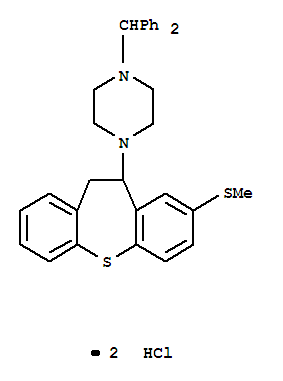 Piperazine, 1-(10,11-dihydro-8-(methylthio)dibenzo(b,f)thiepin-10-yl)-4-(diphenylmethyl)-, dihydrochloride