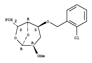 .alpha.-D-gulo-Heptopyranose, 1,6-anhydro-4-O-(2-chlorophenyl)methyl-3,7-dideoxy-7-fluoro-2-O-methyl-