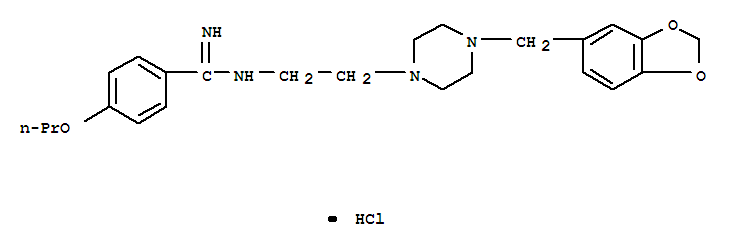 N'-{2-[4-(1,3-benzodioxol-5-ylmethyl)piperazin-1-yl]ethyl}-4-propoxybenzenecarboximidamide hydrochloride