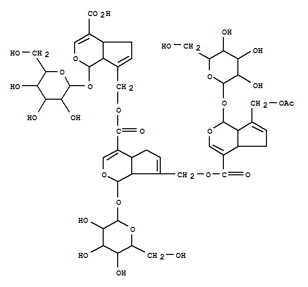 Cyclopenta[c]pyran-4-carboxylicacid, 7-[[[[7-[(acetyloxy)methyl]-1-(b-D-glucopyranosyloxy)-1,4a,5,7a-tetrahydrocyclopenta[c]pyran-4-yl]carbonyl]oxy]methyl]-1-(b-D-glucopyranosyloxy)-1,4a,5,7a-tetrahydro-,[4-carboxy-1-(b-D-glucopyranosyloxy)-1,4a,5,7a-tetr