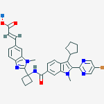Sodium;(e)-3-[2-[1-[[2-(5-bromopyrimidin-2-yl)-3-cyclopentyl-1-methylindole-6-carbonyl]amino]cyclobutyl]-3-methylbenzimidazol-5-yl]prop-2-enoate