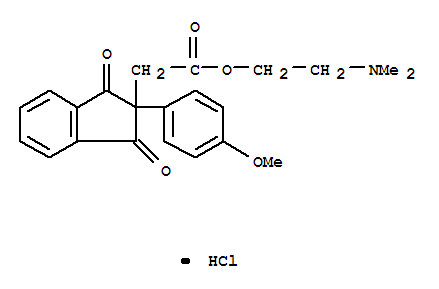 1H-Indene-2-aceticacid, 2,3-dihydro-2-(4-methoxyphenyl)-1,3-dioxo-, 2-(dimethylamino)ethyl ester,hydrochloride (1:1)