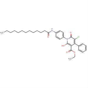 3-Pyridinecarboxylic acid,5-chloro-1,6-dihydro-2-hydroxy-6-oxo-1-[4-[(1-oxotridecyl)amino]phenyl]-4-phenyl-, ethyl ester