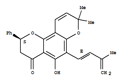 4H,8H-Benzo[1,2-b:3,4-b']dipyran-4-one,2,3-dihydro-5-hydroxy-8,8-dimethyl-6-(3-methyl-1,3-butadienyl)-2-phenyl-,[S-(E)]-