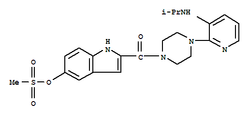 1-((5-(Methylsulfonyloxy)-2-indolyl)carbonyl)-4-(3-(isopropylamino)-2-pyridinyl)piperazine