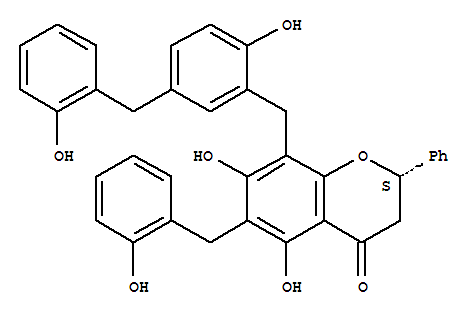 4H-1-Benzopyran-4-one,2,3-dihydro-5,7-dihydroxy-8-[[2-hydroxy-5-[(2-hydroxyphenyl)methyl]phenyl]methyl]-6-[(2-hydroxyphenyl)methyl]-2-phenyl-,(S)-