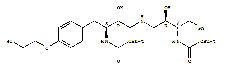 carbamic acid, N-[(1S,2R)-3-[[(2R,3S)-3-[[(1,1-dimethylethoxy)carbonyl]amino]-2-hydroxy-4-[4-(2-hydroxyethoxy)phenyl]butyl]amino]-2-hydroxy-1-(phenylmethyl)propyl]-, 1,1-dimethylethyl ester