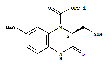 1(2H)-Quinoxalinecarboxylicacid, 3,4-dihydro-7-methoxy-2-[(methylthio)methyl]-3-thioxo-, 1-methylethylester, (S)-