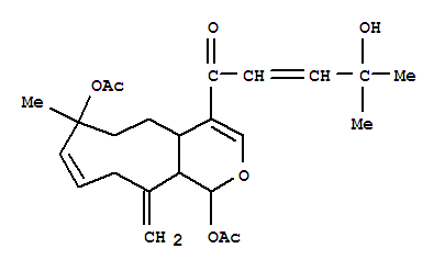 2-Penten-1-one,1-[1,7-bis(acetyloxy)-1,4a,5,6,7,10,11,11a-octahydro-7-methyl-11-methylenecyclonona[c]pyran-4-yl]-4-hydroxy-4-methyl-,[1R*,4(E),4aR*,7R*,8E,11aS*]-(-)-