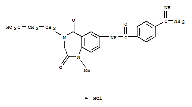 4H-1,4-Benzodiazepine-4-propanoicacid,7-[[4-(aminoiminomethyl)benzoyl]amino]-1,2,3,5-tetrahydro-1-methyl-2,5-dioxo-,hydrochloride (1:1)