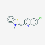 Quinoline, 6-chloro-2-[(3-methyl-2(3H)-benzothiazolylidene)methyl]-