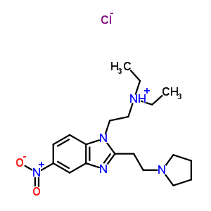 N,N-diethyl-2-{5-nitro-2-[2-(pyrrolidin-1-yl)ethyl]-1H-benzimidazol-1-yl}ethanaminium chloride