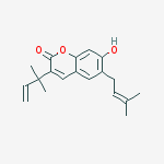 2H-1-Benzopyran-2-one,3-(1,1-dimethyl-2- propenyl)-7-hydroxy-6-(3-methyl-2- butenyl)-
