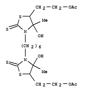 hexane-1,6-diylbis[(4-hydroxy-4-methyl-2-thioxo-1,3-thiazolidine-3,5-diyl)ethane-2,1-diyl] diacetate