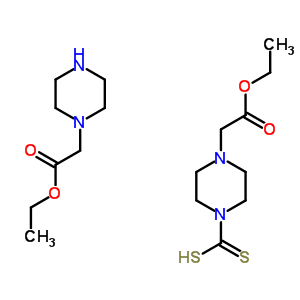 4-(2-ethoxy-2-oxoethyl)piperazine-1-carbodithioic acid - ethyl piperazin-1-ylacetate (1:1)