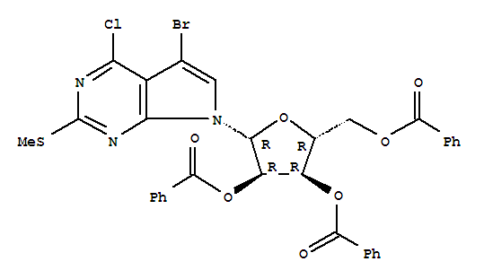 5-bromo-4-chloro-2-(methylsulfanyl)-7-(2,3,5-tri-O-benzoylpentofuranosyl)-7H-pyrrolo[2,3-d]pyrimidine