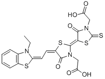 5-[3-(carboxymethyl)-5-[(3-ethylbenzothiazol-2(3H)-ylidene)ethylidene]-4-oxothiazolidin-2-ylidene]-4-oxo-2-thioxothiazolidin-3-acetic acid