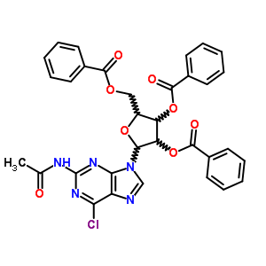 n-acetyl-6-chloro-9-(2,3,5-tri-o-benzoylpentofuranosyl)-9h-purin-2-amine