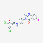 3-[4-[[(e)-(3,5-dichloro-6-oxocyclohexa-2,4-dien-1-ylidene)methyl]amino]phenyl]-6-iodo-2-methylquinazolin-4-one