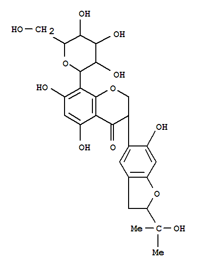 3-[2,3-Dihydro-6-hydroxy-2-(1-hydroxy-1-methylethyl)benzofuran-5-yl]-8-(β-D-glucopyranosyl)-2,3-dihydro-5,7-dihydroxy-4H-1-benzopyran-4-one