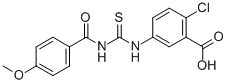 BENZOIC ACID, 2-CHLORO-5-[[[(4-METHOXYBENZOYL)AMINO]THIOXOMETHYL]AMINO]