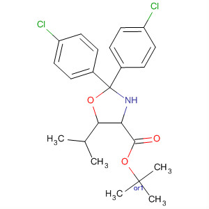 4-Oxazolidinecarboxylic acid,2,2-bis(4-chlorophenyl)-5-(1-methylethyl)-, 1,1-dimethylethyl ester,(4R,5S)-rel-