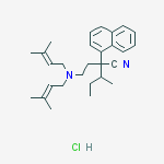 2-[2-[bis(3-methylbut-2-enyl)amino]ethyl]-3-methyl-2-naphthalen-1-ylpentanenitrile;hydrochloride