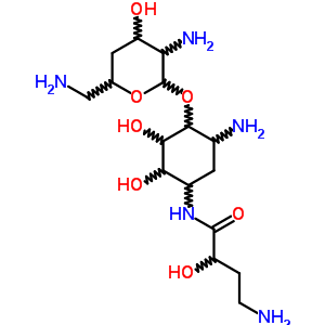 4-amino-N-{5-amino-4-[(2,6-diamino-2,4,6-trideoxyhexopyranosyl)oxy]-2,3-dihydroxycyclohexyl}-2-hydroxybutanamide