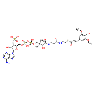 S-{(13R,15S)-17-[(2R,3S,4R,5R)-5-(6-amino-9H-purin-9-yl)-4-hydroxy-3-(phosphonooxy)tetrahydrofuran-2-yl]-9,13,15-trihydroxy-10,10-dimethyl-13,15-dioxido-4,8-dioxo-12,14,16-trioxa-3,7-diaza-13,15-diphosphaheptadec-1-yl} (2E)-3-(4-hydroxy-3,5-dimethoxypheny