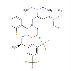 Ethanaminium,N-[(2Z)-4-[(2R,3S)-2-[(1R)-1-[3,5-bis(trifluoromethyl)phenyl]ethoxy]-3-(2-fluorophenyl)-4-morpholinyl]-3-(diethylamino)-2-butenylidene]-N-ethyl-
