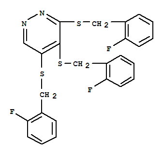 3,4,5-tris[(2-fluorobenzyl)sulfanyl]pyridazine