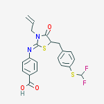 4-[[5-[[4-(difluoromethylsulfanyl)phenyl]methyl]-4-oxo-3-prop-2-enyl-1,3-thiazolidin-2-ylidene]amino]benzoic Acid