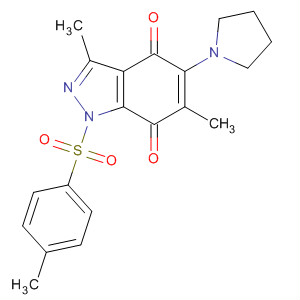 1H-Indazole-4,7-dione,3,6-dimethyl-1-[(4-methylphenyl)sulfonyl]-5-(1-pyrrolidinyl)-