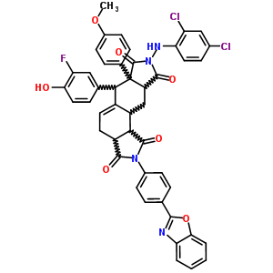 2-[4-(1,3-benzoxazol-2-yl)phenyl]-8-[(2,4-dichlorophenyl)amino]-6-(3-fluoro-4-hydroxyphenyl)-6a-(4-methoxyphenyl)-3a,4,6,6a,9a,10,10a,10b-octahydroisoindolo[5,6-e]isoindole-1,3,7,9(2H,8H)-tetrone
