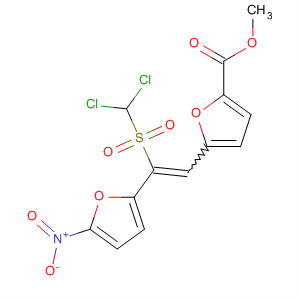 2-Furancarboxylic acid,5-[2-[(dichloromethyl)sulfonyl]-2-(5-nitro-2-furanyl)ethenyl]-, methyl ester